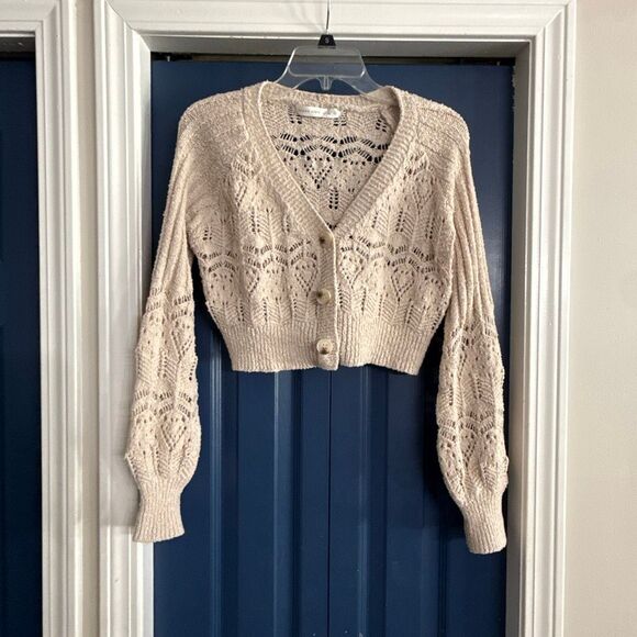Altar’d State Cream Knit Cardigan Size L - Picture 1 of 6